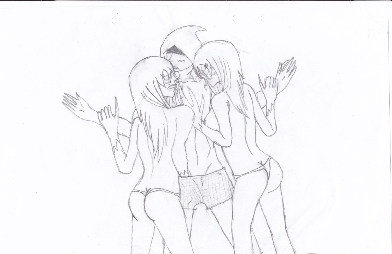 1boy 2d 2girls artist_request ass female hunter_(left_4_dead) left_4_dead left_4_dead_(series) male monochrome multiple_females multiple_girls rule34 sketch straight tagme witch_(left_4_dead) zombie zombie_boy zombie_girl