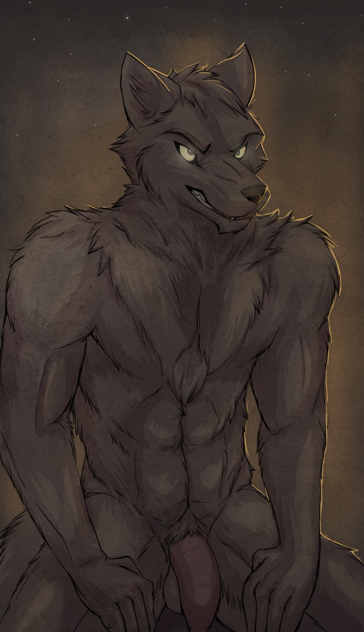2013 abs angry animal_genitalia anthro azur_(artist) balls biceps big_penis biped black_body black_fur black_nose canid canine canis chest_tuft e621 evil_grin fangs flaccid fur genitals grin hi_res male mammal muscular muscular_anthro muscular_male mythological_canine mythological_creature mythology nude pecs penis pose presenting sheath sitting smile snarling solo teeth tuft werecanid werecanine werecreature werewolf wolf yellow_eyes