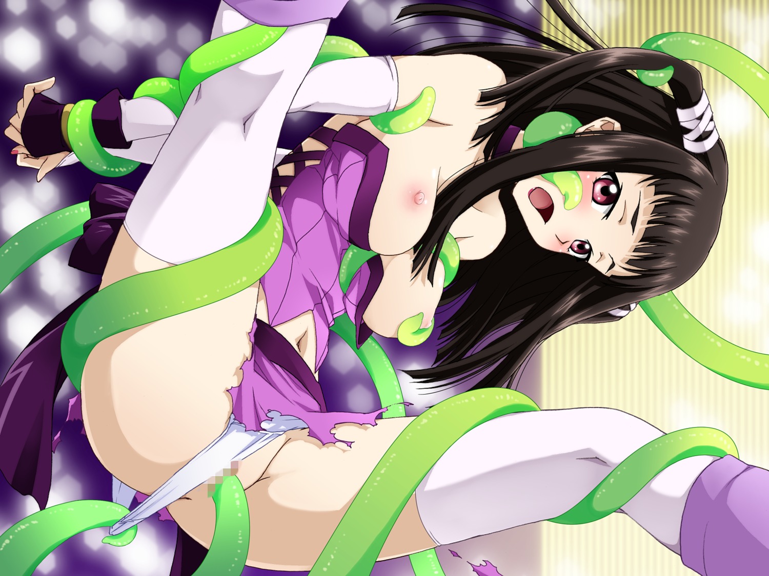 arms_behind_back blush breasts breasts_out brown_hair censored female highres nipples panties panty_pull penetration pussy rape red_eyes restrained_by_tentacles rosario+vampire rule34 saipaco spread_legs stripped_by_tentacles tentacle tentacle_around_breast tentacle_around_hair tentacle_in_pussy tentacle_on_face tentacle_under_panties tentacles_around_arms tentacles_around_legs thighhighs tied_hair torn_clothes toujou_ruby twintails underwear