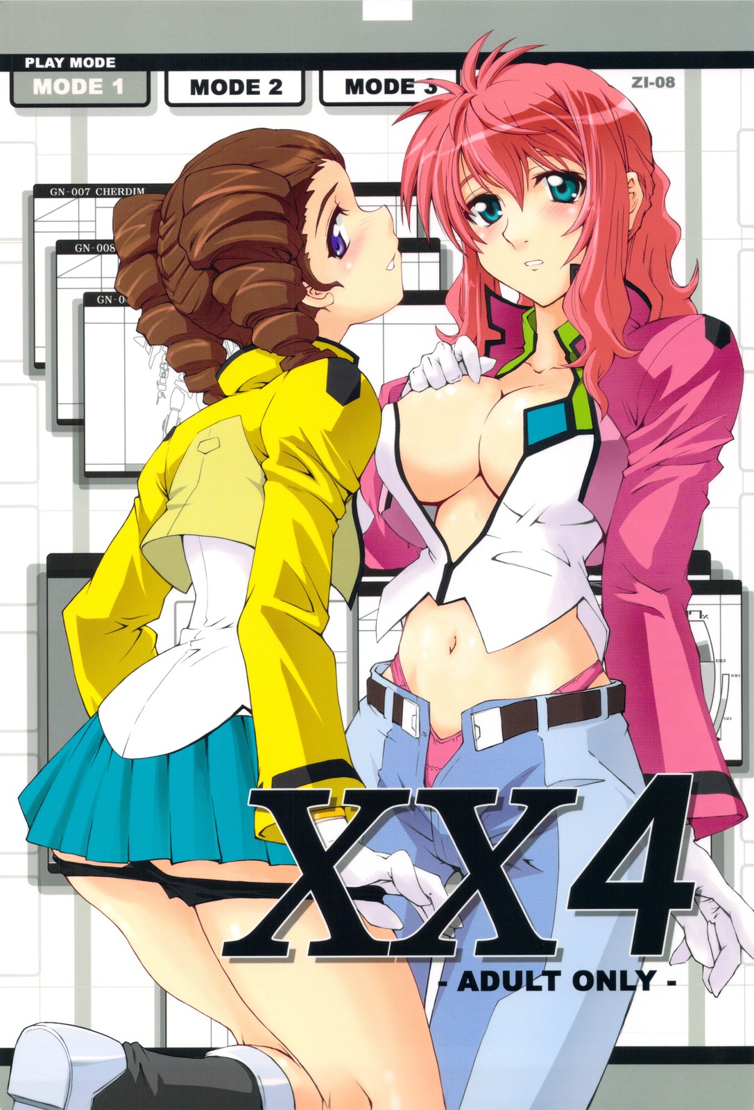 breasts cleavage feldt_grace female gundam gundam_00 mileina_vashti mutsuki_ginji panties panty_pull rule34