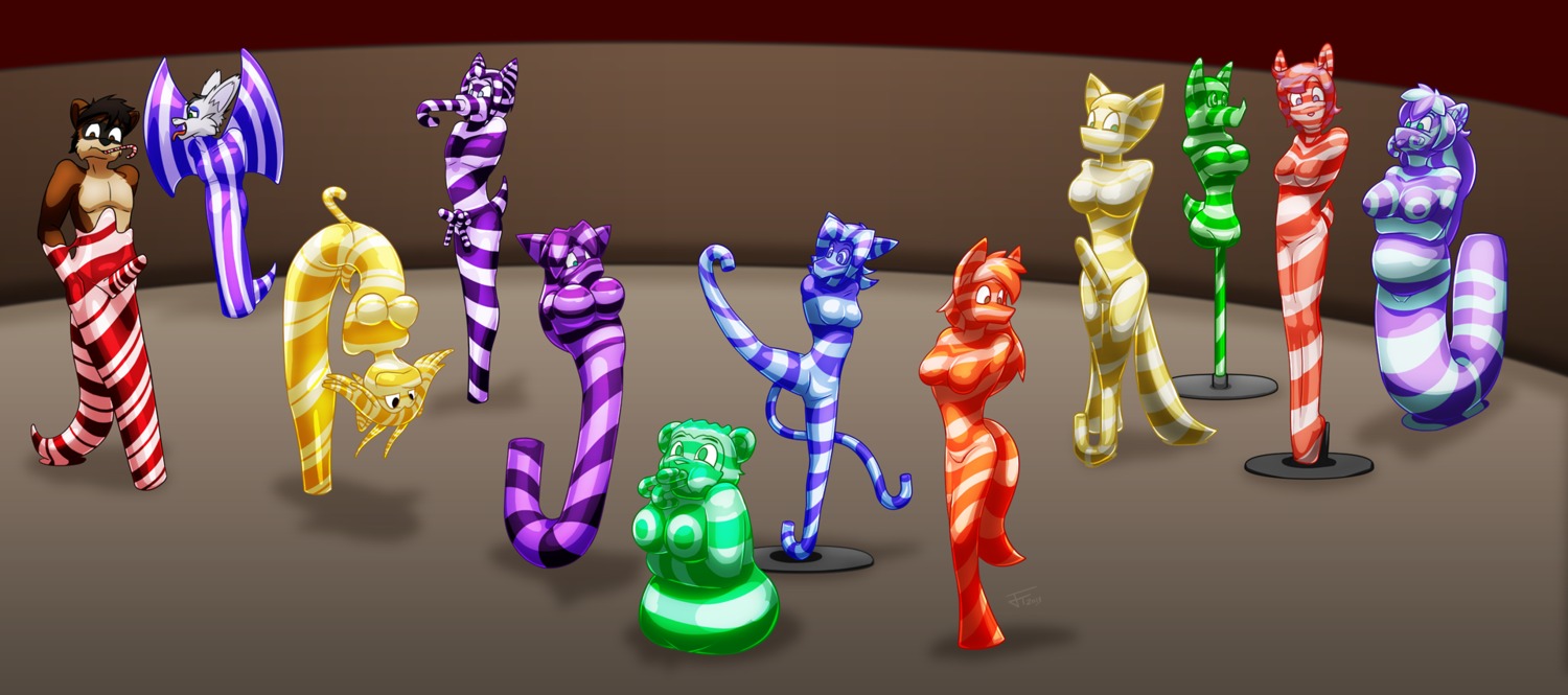 2013 4_missing_limbs ambiguous_gender amputation amputee anthro anthro_to_inanimate bound breasts candy candy_cane canid canine crossgender dessert disability e621 erection female food fox fused_legs genitals glistening group gynomorph hi_res inanimate_transformation intersex jasentamiia male mammal nude penetration penis stuck transformation trapped what
