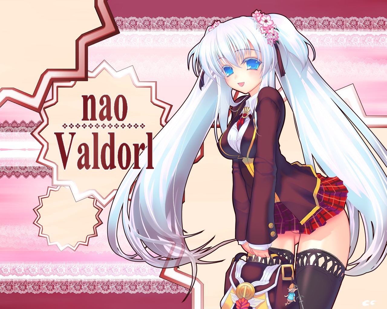 coffee_cat female mabinogi nao nopan pussy rule34 school_uniform thighhighs uncensored vagina wallpaper