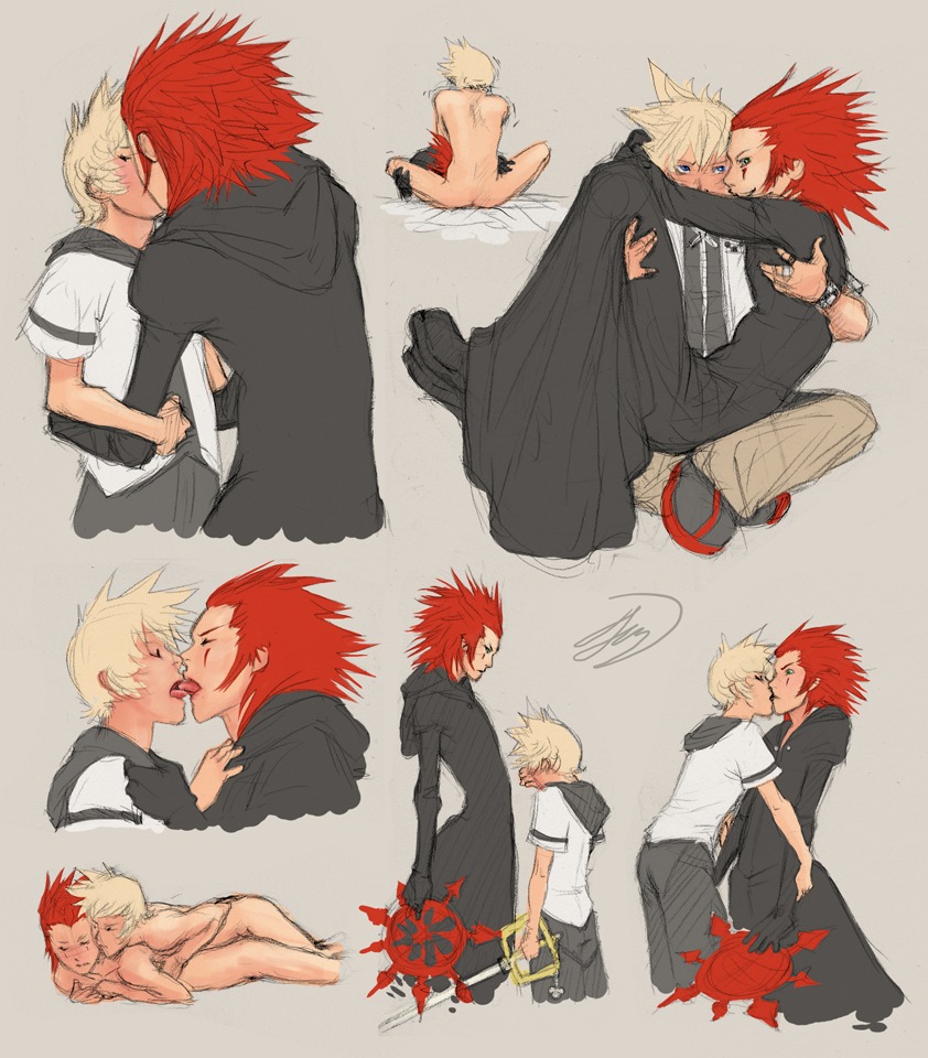 2boys axel_(kingdom_hearts) disney gay kingdom_hearts male male_only roxas rule34 square_enix tagme yaoi