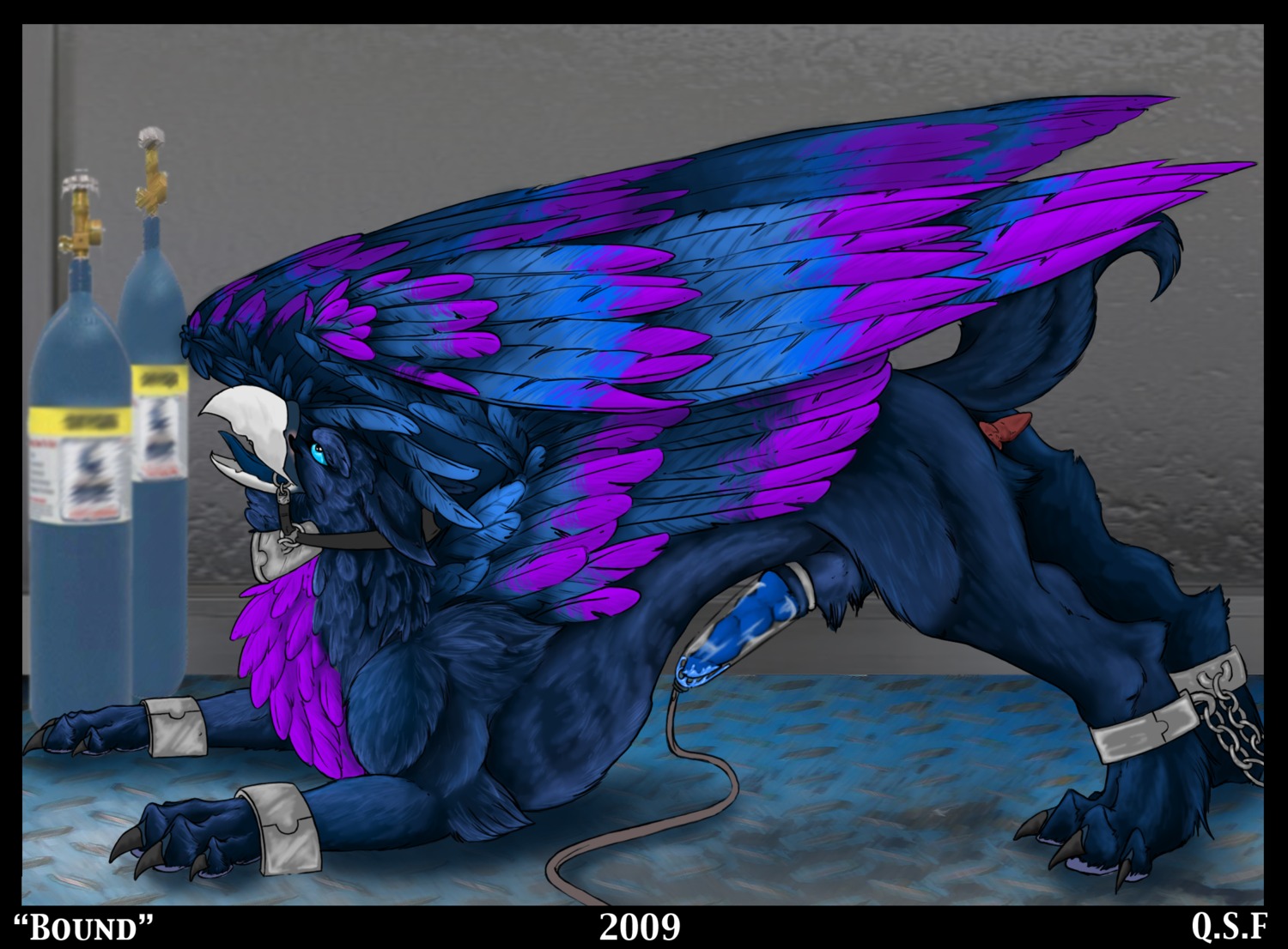 ambiguous_penetration avian bdsm beak blue_cum bodily_fluids bondage bound bridle buttplug chain colored_cum cum dildo e621 erection feathered_wings feathers feral forced forced_orgasm genital_fluids genitals gryphon hi_res knot machine male milking_machine mythological_avian mythological_creature mythology orgasm penetration penile penis penis_milking plug_(sex_toy) quadruped quicksaberflash rein_(amaterasu1) sex_toy solo string submissive submissive_male tail unusual_bodily_fluids unusual_cum unusual_genital_fluids wings
