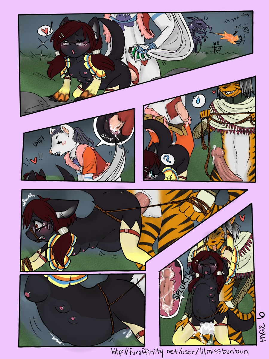 3:4 abdominal_bulge age_difference all_fours anthro blush bodily_fluids bound breasts bulge canid canine cervical_penetration comic cum cum_in_vagina cum_inflation cum_inside doggystyle dominant dragon e621 erection excessive_cum excessive_genital_fluids exclamation_point eyewear felid female fire from_behind_position genital_fluids genitals glasses group heart_symbol hi_res huge_penetration inflation internal interspecies larger_dom larger_male lilmissbunbun living_condom loli male male/female male_penetrating mammal mostly_nude multi_breast multi_nipple mythological_creature mythological_scalie mythology nipples orgasm pantherine pectoral_bulge penetration penis question_mark questionable_consent rope scalie sex sherly_karu silhouette size_difference smaller_female tail text tiger url vaginal vaginal_penetration wide_eyed young young_anthro
