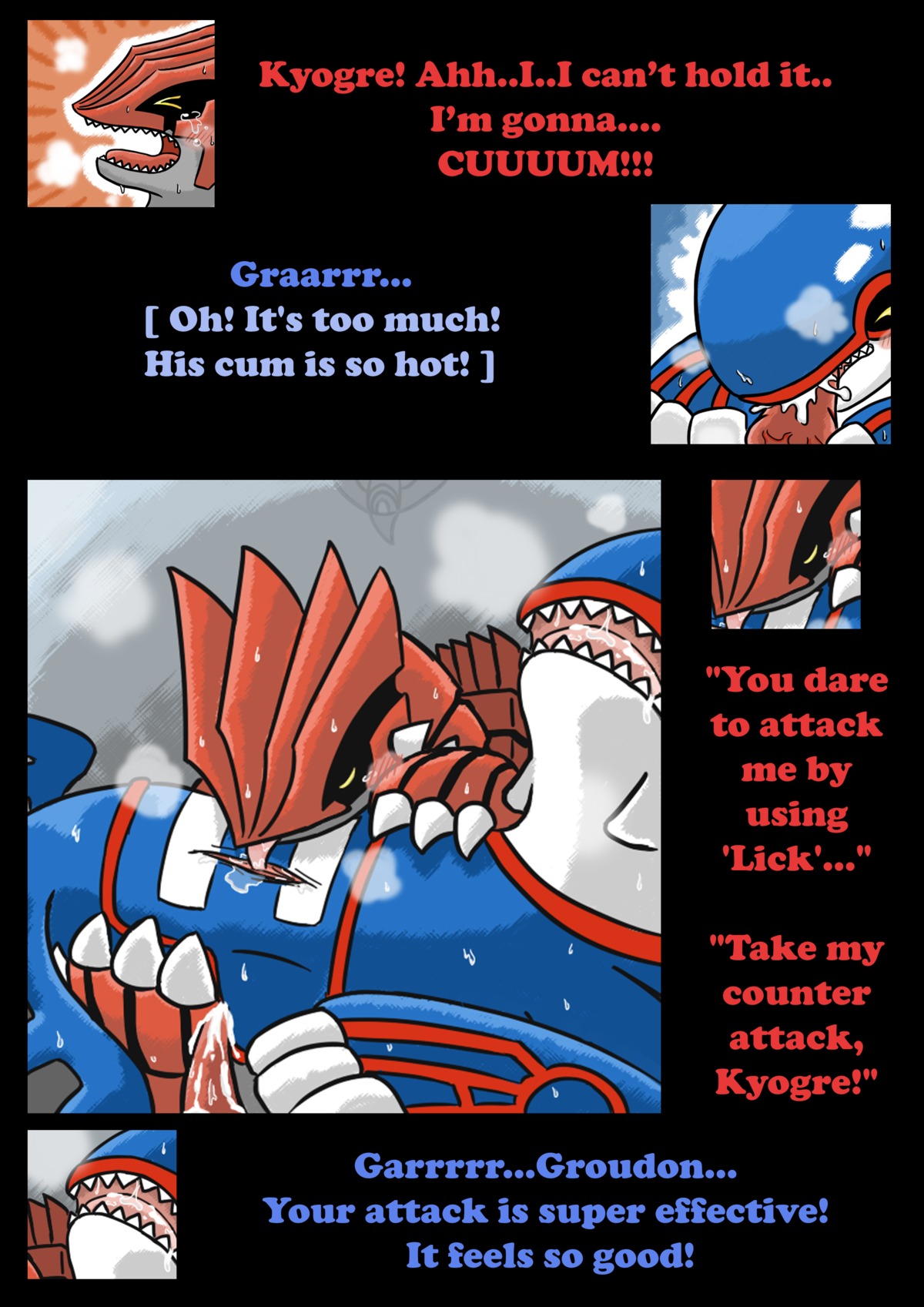 absurd_res bodily_fluids comic cum cunnilingus digital_media_(artwork) duo e621 english_text erection female feral generation_3_pokemon genital_fluids genitals groudon hi_res kyogre legendary_pokemon licking male male/female nintendo nude oral penis pokemon pokemon_(species) saliva sex tears text tongue tongue_out vaginal vavacung vulva