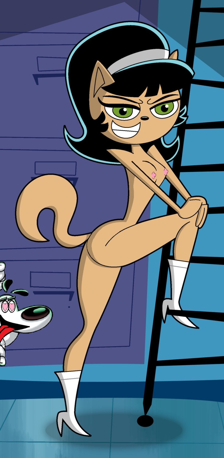 anthro canine domestic_cat domestic_dog dudley_puppy feline female furry kitty_katswell nickelodeon rule34 t.u.f.f._puppy tagme