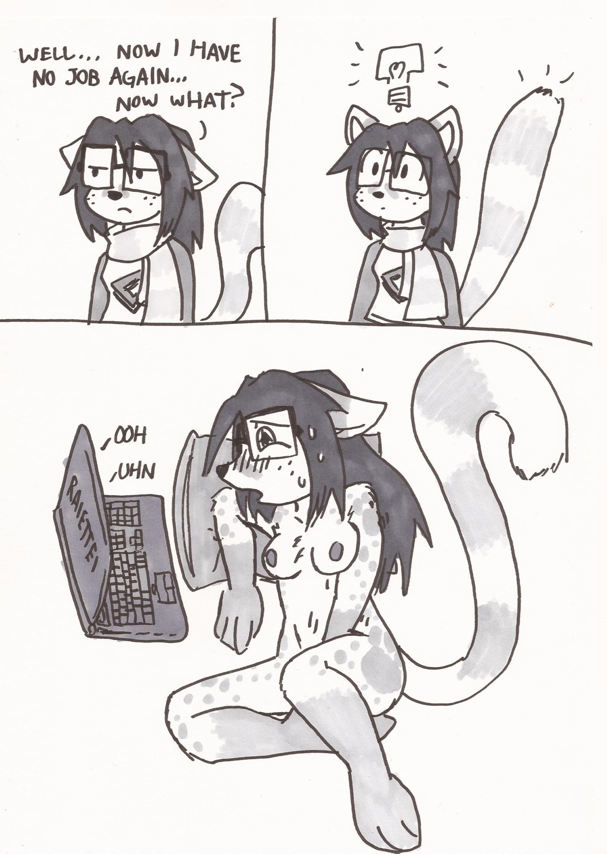 2013 anthro breasts e621 female genet hair hi_res long_hair mammal masturbation monochrome nipples nude raiettei_(artist) raiettei_(character) solo vaginal vaginal_masturbation viverrid