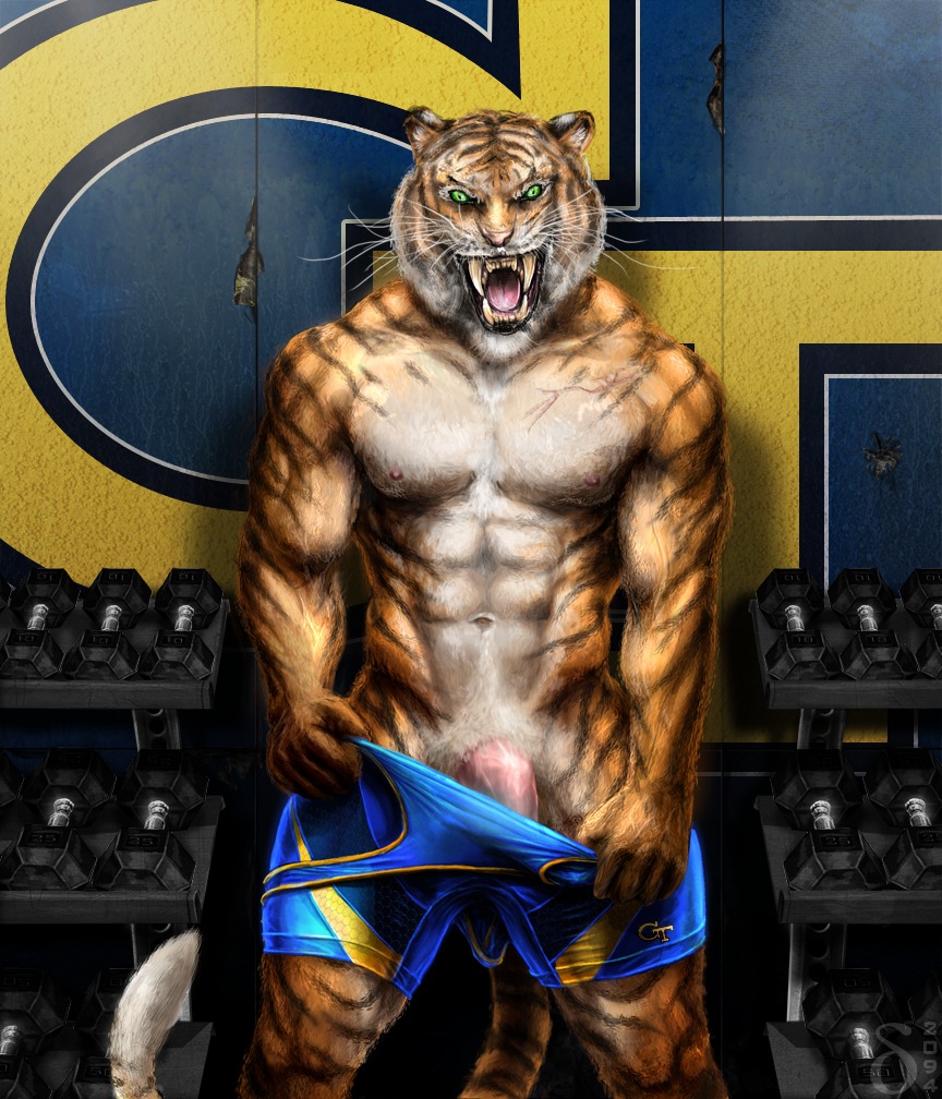 abs anthro biceps biped clothed clothing delta2094 e621 fangs felid flaccid front_view fur genitals green_eyes humanoid_genitalia humanoid_penis inside looking_at_viewer male mammal multicolored_body multicolored_fur muscular muscular_anthro muscular_male navel nipples nude open_mouth pantherine pecs penis penis_base pinup pose roaring scar shirt snarling solo standing stripes tail tallyhawk_(tallyhawk) teeth tiger topless topwear two_tone_body two_tone_fur undressing weight_room whiskers wrestler wrestling wrestling_singlet yellow_body yellow_fur
