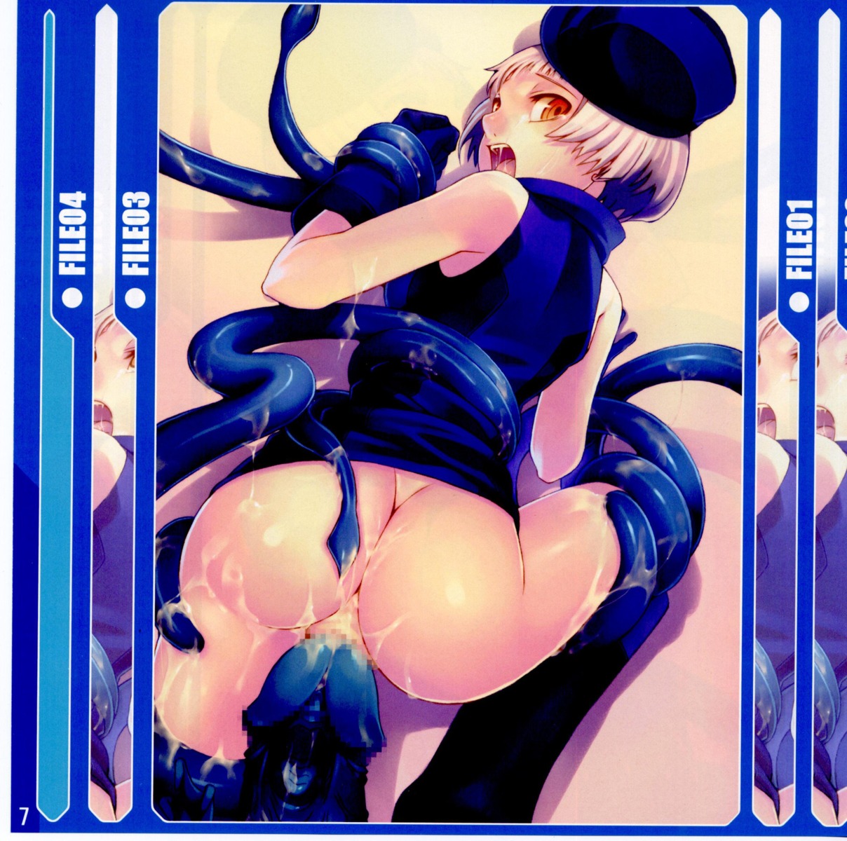 1girls ahe_gao ass blonde_hair censored clothing cum elizabeth_(persona) female from_behind fucked_silly gloves hat helpless highres imminent_penetration imminent_rape imminent_sex just_the_tip looking_back male mara_(megami_tensei) monster mosaic_censoring naughty_face no_panties open_mouth orange_eyes penetration penis persona persona_3 prodding pussy rape restrained rule34 scared shadow shirt short_hair spread_legs takara_shinnosuke tasaka_shinnosuke tears tentacle vaginal_penetration white_hair wide_eyed