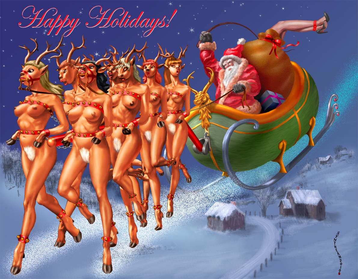 2boys 6+boys 6+girls 7girls bit_gag bondage breasts christmas deer female femsub gag gagged holidays male multiple_boys multiple_females multiple_girls multiple_males multiple_subs nipples pony_girl ponygirl reindeer rule34 sacked santa_claus synthean tagme