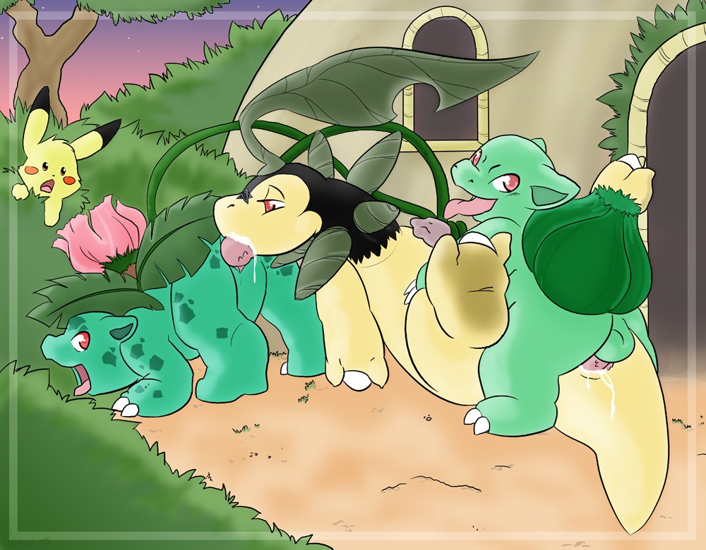bayleef bulbasaur celestial feral feral_on_feral furry interspecies ivysaur male male_only multiple_males nicobay nintendo no_humans pikachu pokemon pokemon_(species) pokemon_gsc pokemon_rgby rule34 sex straight_hair tagme yaoi