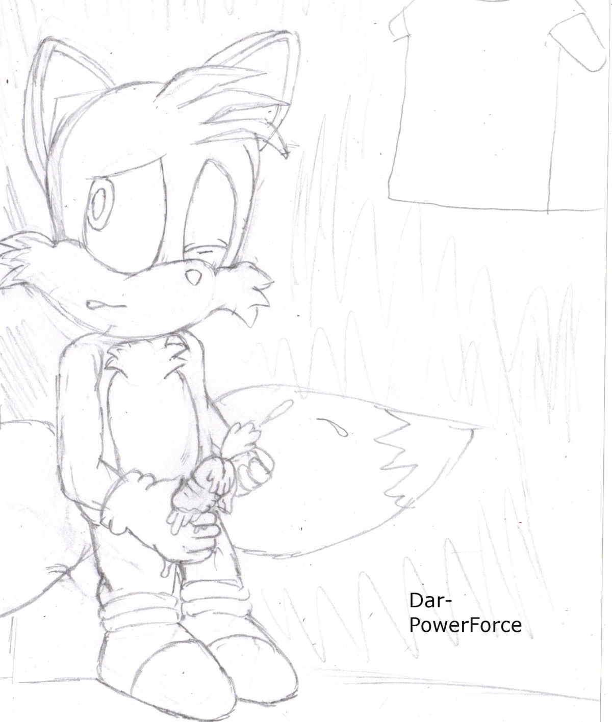 anthro canine dar-powerforce fox fur handjob male male_only mammal masturbation monochrome penis rule34 sketch solo sonic_(series) standing tagme tail tails tails_the_fox