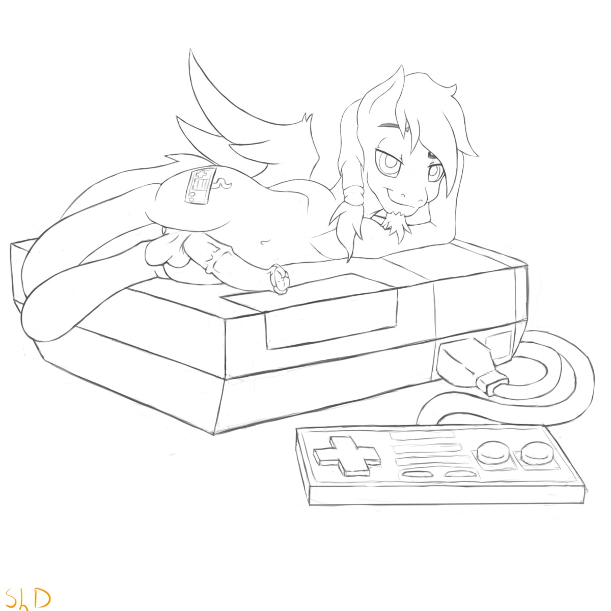 1:1 2013 animal_genitalia animal_penis beard controller cord cutie_mark e621 electronics equid equine equine_genitalia equine_penis erection facial_hair fan_character feathered_wings feathers game_console game_controller genitals goatee hair hasbro hi_res male mammal monochrome my_little_pony mythological_creature mythological_equine mythology nes_console nes_controller nintendo nintendo_console nintendo_controller nintendo_entertainment_system nude oversized_console oversized_controller pegasus penis ponytail presenting retro_console retro_controller rory_kenneigh shdingo solo wings wired_controller