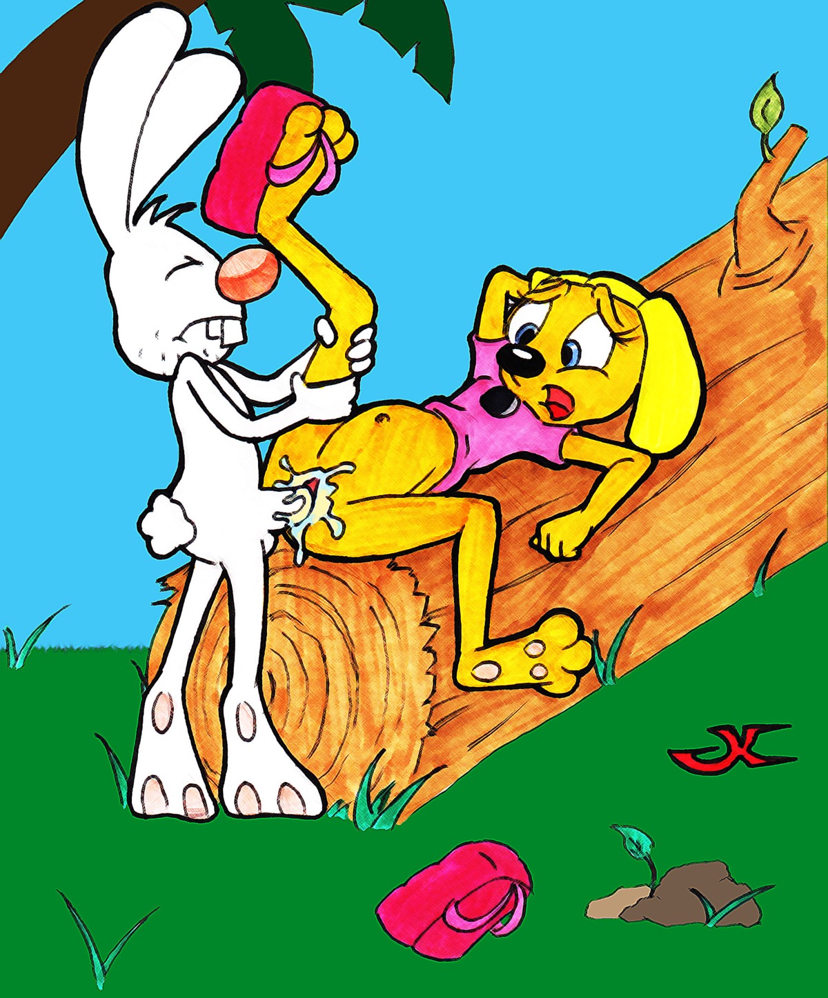 anthro brandy_and_mr._whiskers brandy_harrington canine disney disney_channel dog female fur furry jk male mammal mr._whiskers penis pregnant pussy rabbit rule34 straight tagme toon_disney