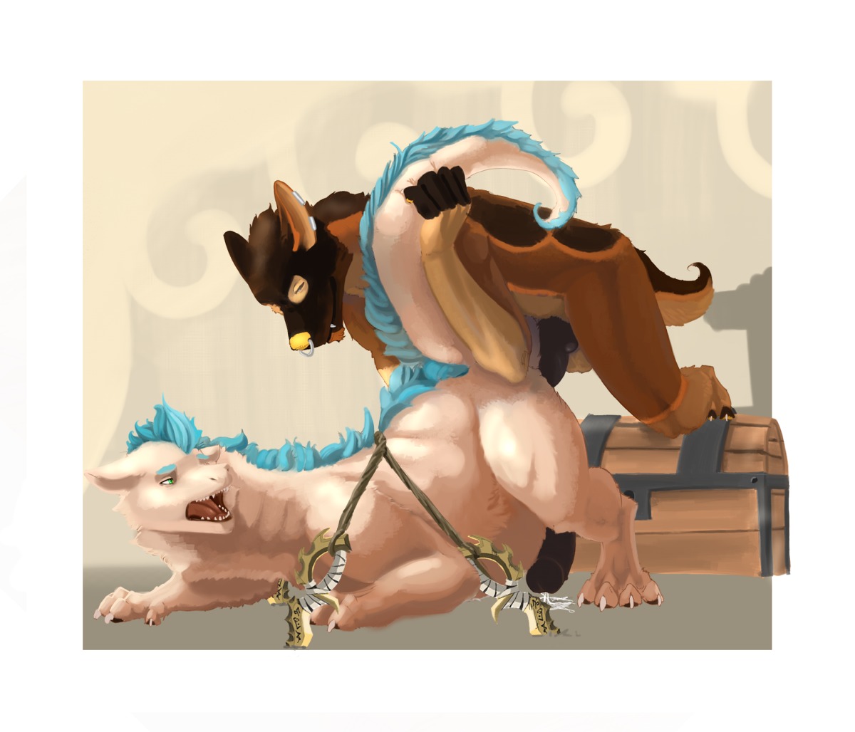 anal anal_penetration anthro anthro_on_feral anthro_penetrating anthro_penetrating_feral balls bestiality biped canid canine canis chase_(xanaecor) dragon duo e621 erection facial_piercing fangs feral feral_penetrated from_behind_position fur furred_dragon furred_scalie genitals interspecies knot korichi male male/male male_penetrated male_penetrating male_penetrating_male mammal mythological_creature mythological_scalie mythology nose_piercing nose_ring nude penetration penis pickra piercing quadruped raised_tail restrained ring_piercing rope scalie septum_piercing sex tail teeth wolf