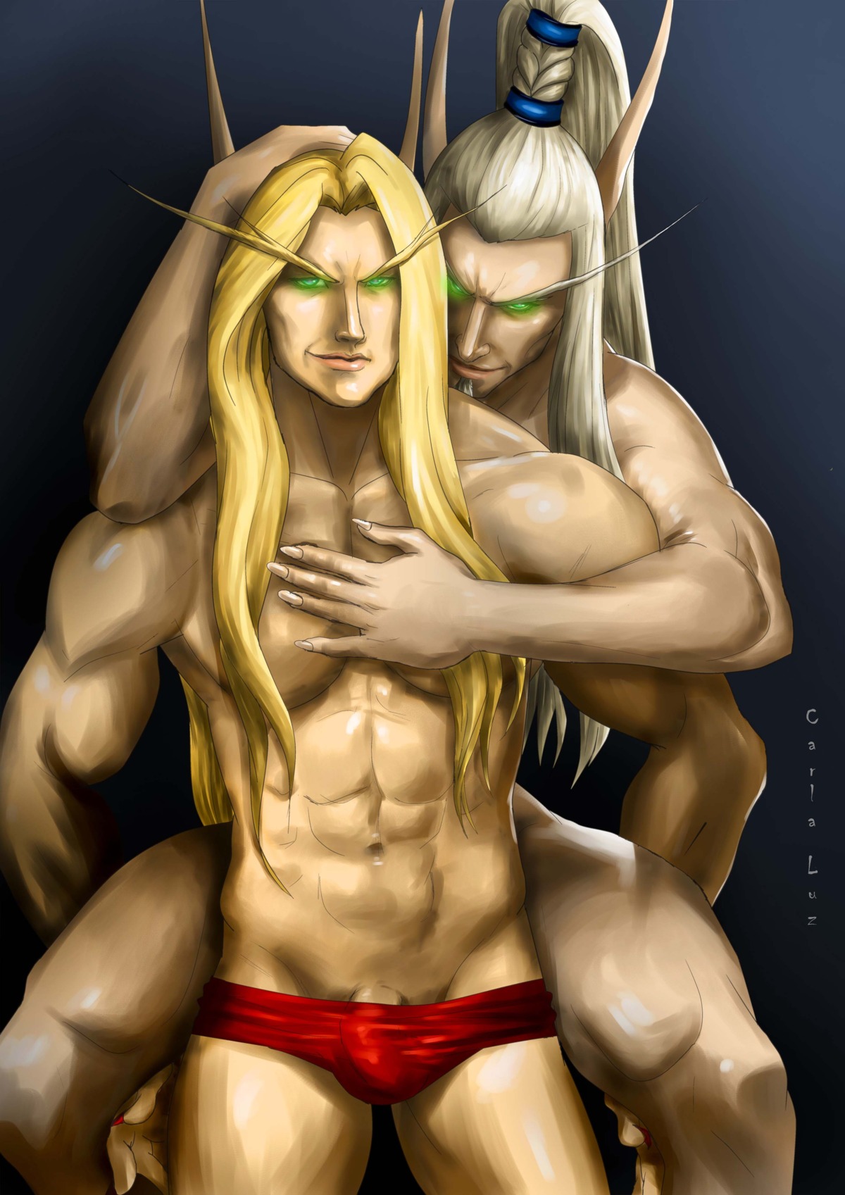 2boys blood_elf briefs carla_luz gay kael'thas_sunstrider lor'themar_theron male male_only mistressainley muscles muscular rule34 world_of_warcraft yaoi