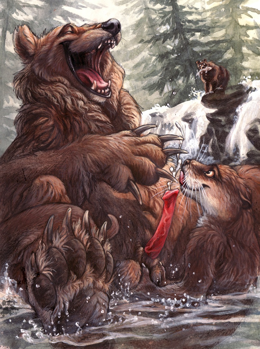 2007 5_toes ambiguous_gender anatomically_correct anatomically_correct_genitalia anatomically_correct_penis animal_genitalia animal_penis anthro anthro_on_feral aquatic ball_fondling balls bear bestiality blotch bodily_fluids claws cum cumshot duo_focus e621 ejaculation erection feet feral fish fondling genital_fluids genitals group happy happy_sex hi_res hindpaw interspecies male male/ambiguous mammal mustelid open_mouth orgasm otter outside overweight overweight_male pawpads paws penis scratches_volume_4 sex smile toe_claws toes tongue traditional_media_(artwork) ursine_penis water