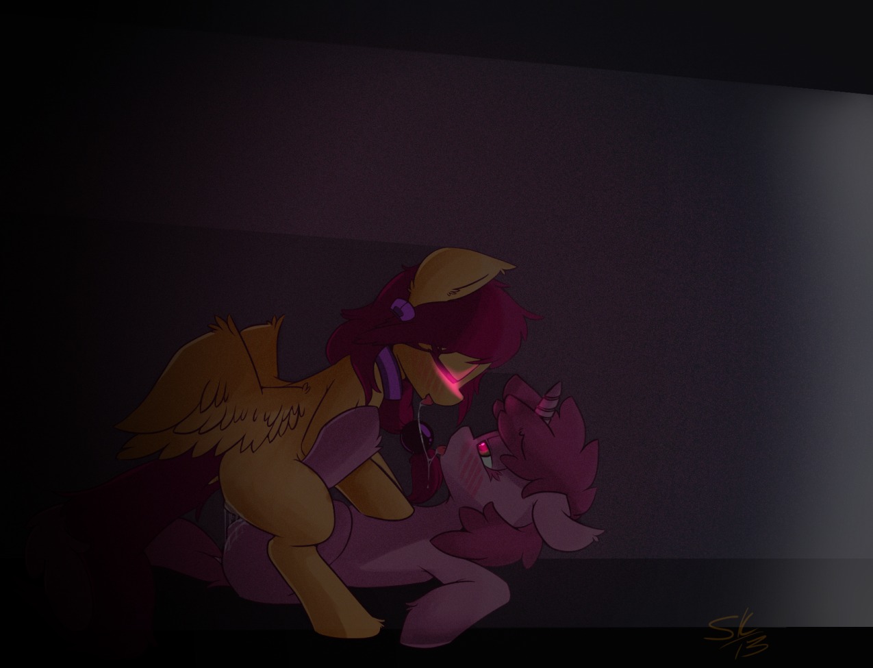berry_pinch_(mlp) blush bodily_fluids duo e621 equid equine feathered_wings feathers female female/female feral feral_on_feral friendship_is_magic fur genital_fluids genitals hair hasbro horn mammal my_little_pony mythological_creature mythological_equine mythology orange_body orange_feathers orange_fur pegasus pink_body pink_fur purple_hair saliva saliva_string scootaloo_(mlp) sex shenanigasms tribadism unicorn vaginal vaginal_fluids vulva wings young young_female young_feral