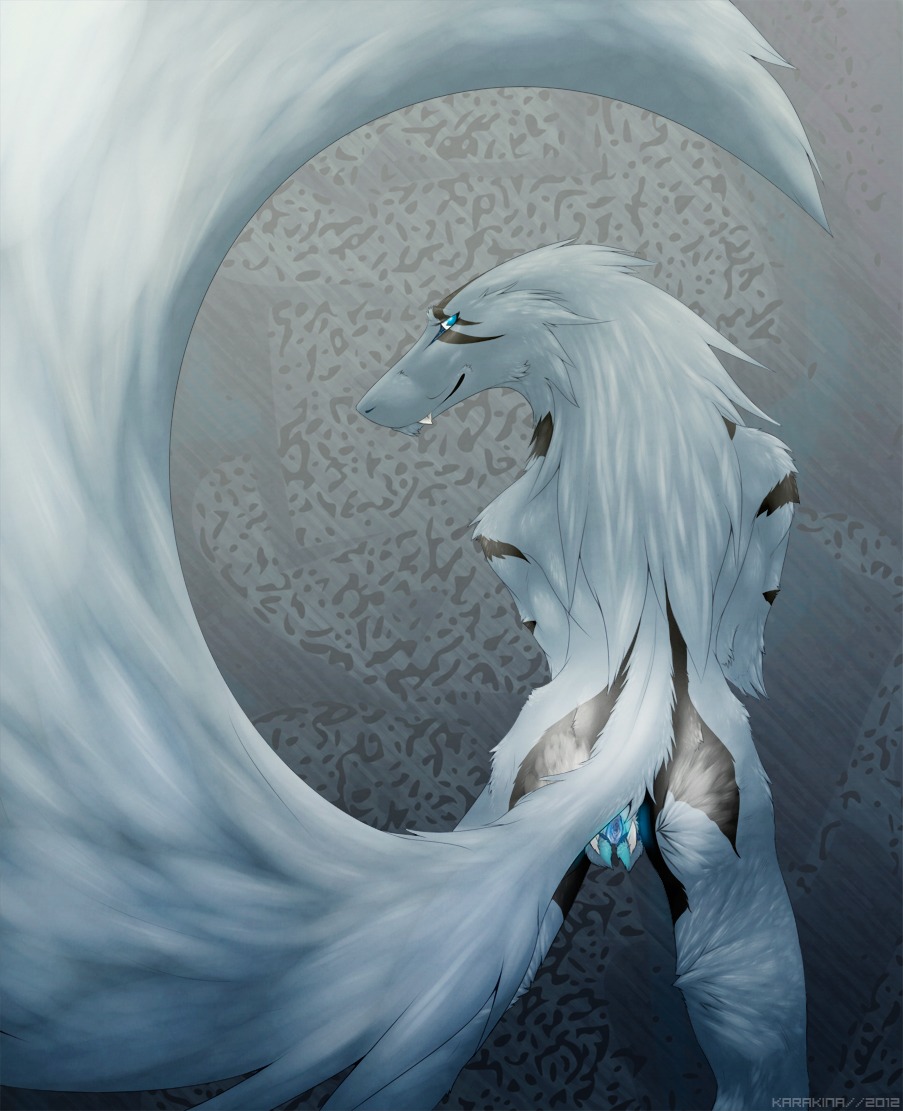 2012 anthro e621 female genitals karakina keranidae looking_back nude solo spread_vulva spreading tail vulva