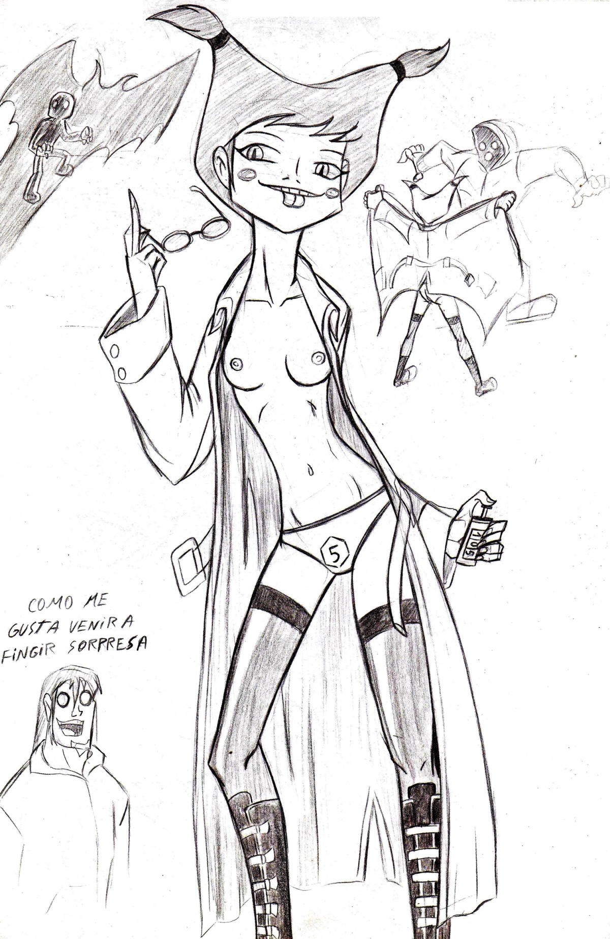 dc dc_comics female jinx_(dc) pointy_chin rule34 spanish_text tagme teen_titans text