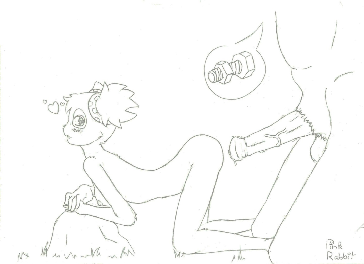 ankama anthro black_and_white male pandawa penis pink_rabbit rule34 tagme wakfu
