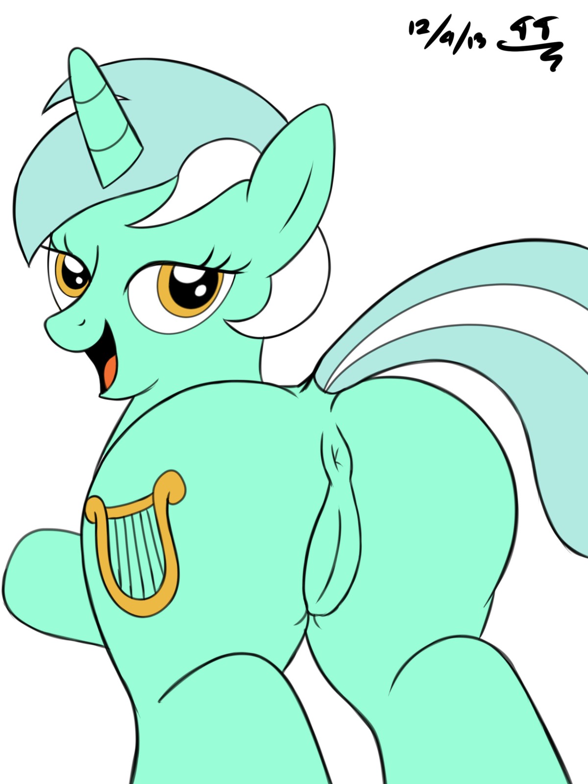 3:4 absurd_res anus e621 equid equine female feral friendship_is_magic genitals hasbro hi_res horn lyra_heartstrings_(mlp) mammal my_little_pony mythological_creature mythological_equine mythology presenting solo tomtornados unicorn vulva