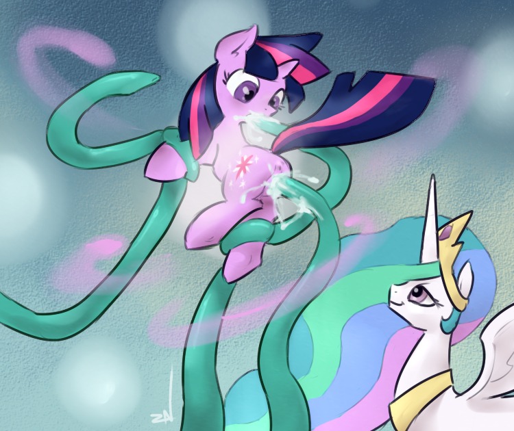 bodily_fluids crown cum cum_from_mouth cum_from_vagina cum_in_mouth cum_in_vagina cum_inside cum_on_tentacle cutie_mark double_penetration duo e621 equid equine feathered_wings feathers female feral friendship_is_magic fur genital_fluids genitals hair hasbro headgear horn mammal multicolored_hair multiple_penetration my_little_pony mythological_creature mythological_equine mythology oral oral_penetration penetration ponchuzn princess princess_celestia_(mlp) purple_body purple_eyes purple_fur purple_hair restrained royalty tail tentacle_in_mouth tentacle_penetration tentacles twilight_sparkle_(mlp) two_tone_hair unicorn vaginal vaginal_penetration vulva white_body white_feathers winged_unicorn wings
