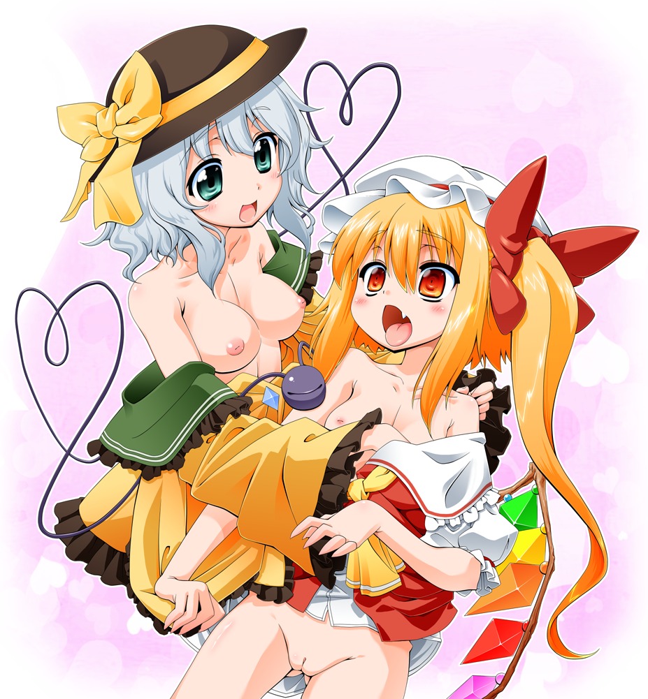 5293150 blonde_hair blush cute_fang female female_only flandre_scarlet flat_chest four_horizontal_bars hair hat koishi_komeiji long_hair multiple_females multiple_girls nipples no_panties open_mouth ponytail pussy red_eyes rule34 short_hair side_ponytail silver_hair tied_hair touhou uncensored wings yuri