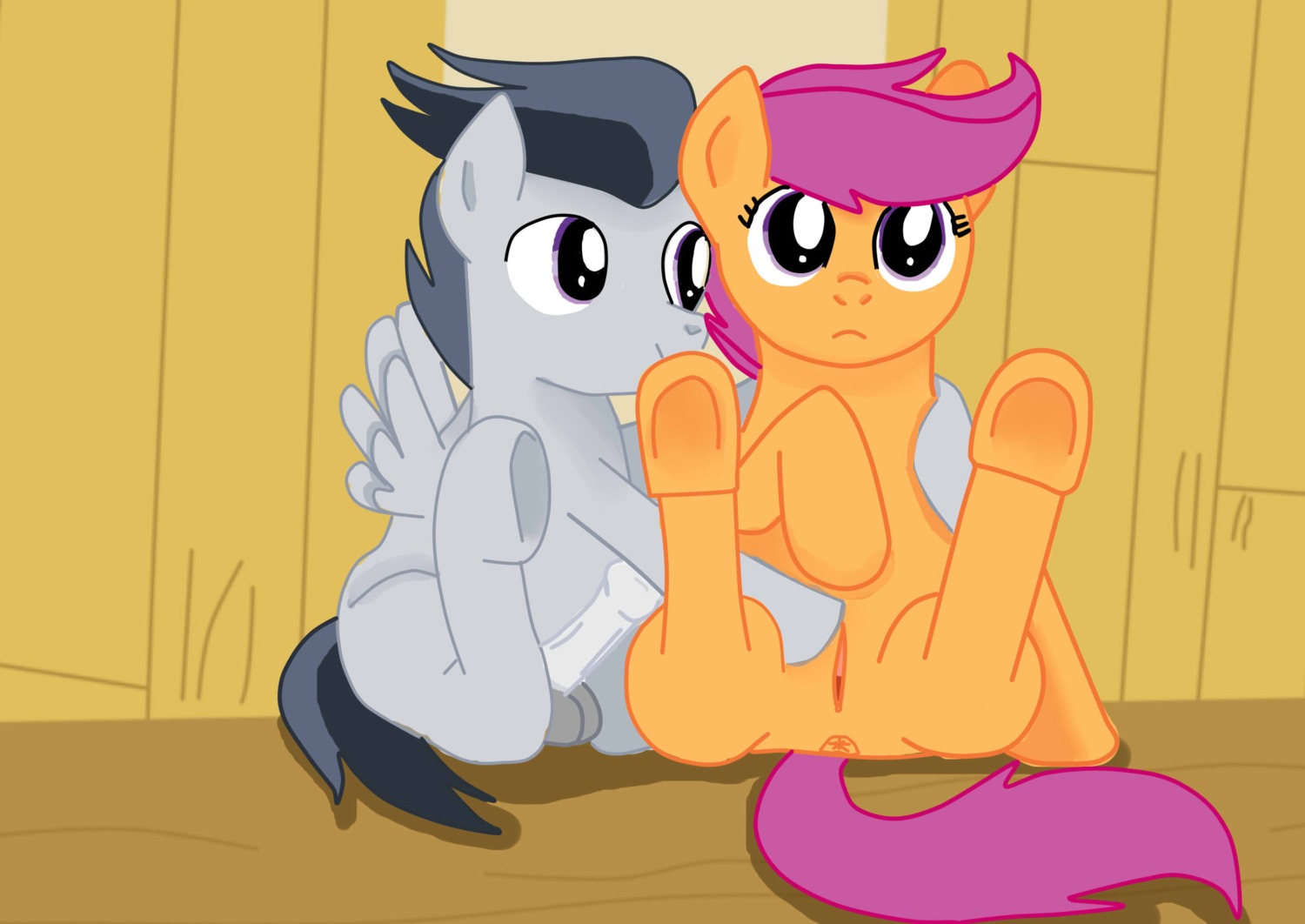 anus balls duo e621 equid equine erection feathered_wings feathers female feral friendship_is_magic fur genitals grey_body grey_feathers grey_fur hair hasbro hi_res horse horse_tail jbond male male/female mammal my_little_pony mythological_creature mythological_equine mythology nude orange_body orange_fur pegasus penis pony purple_eyes purple_hair rumble_(mlp) scootaloo_(mlp) vulva wings young