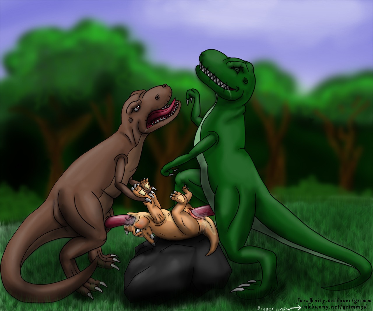 1girls 2boys ahe_gao cera cub dinosaur erection fellatio female feral male penetration penis pussy pussy_juice rape reptile rule34 scalie sex sharp_teeth size_difference straight tail the_land_before_time threesome vaginal_penetration