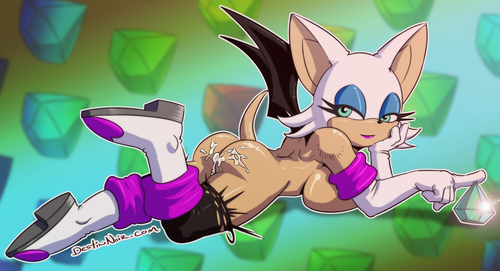 1girls anthro bat chacomics destin_noir female female_only kyoshinhei rouge_the_bat rule34 solo sonic_(series) tail wings