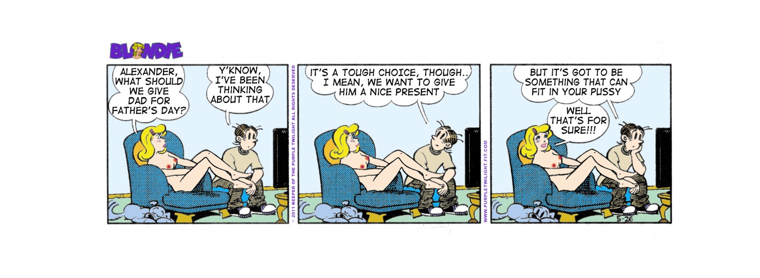 1boy 1girls alexander_bumstead blondie_(comic) casual clothing comic comic_strip cookie_bumstead edit electronics female human male nude nudist pale_skin rule34 tagme television