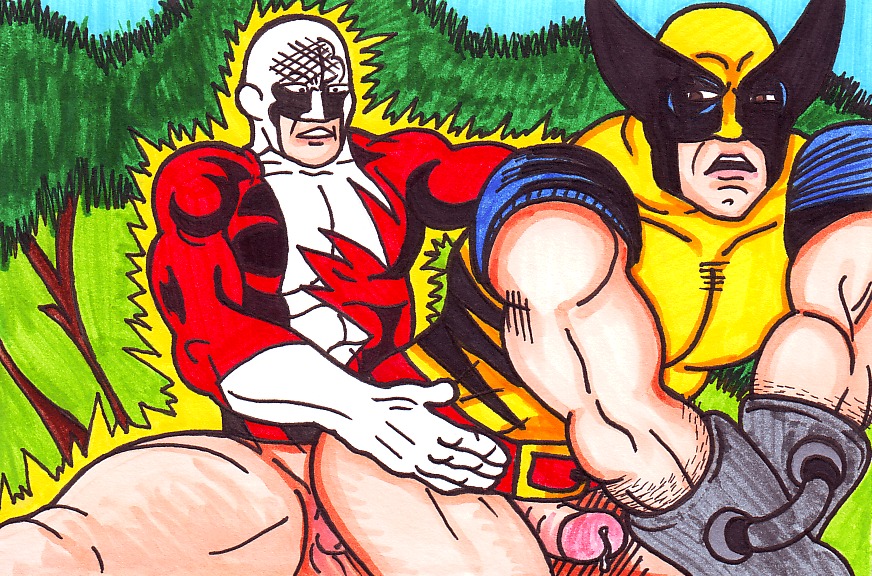 2boys abs alpha_flight anal anal_penetration anal_sex balls bara boner bottomless domination erect_while_penetrated erection fucked_from_behind gay gay_anal gay_domination gay_sex gloves hero_defeated human james_howlett kidnova male male_only marvel marvel_comics multiple_boys multiple_males muscles muscular mutant outdoor_nudity outdoors_sex partially_clothed pecs penis precum_drip restrained_wrists rule34 source_request spread_legs superhero supervillain testicles thrusting_into_ass vindicator wolverine_(x-men) x-men yaoi