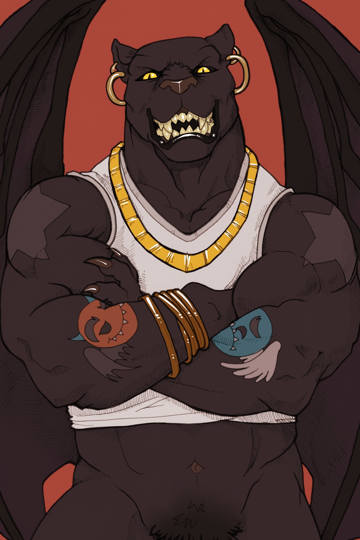 1boy anthro disney dwalker feline fur furry gargoyles looking_at_viewer male male_only muscles punk rule34 solo talon_(gargoyles)