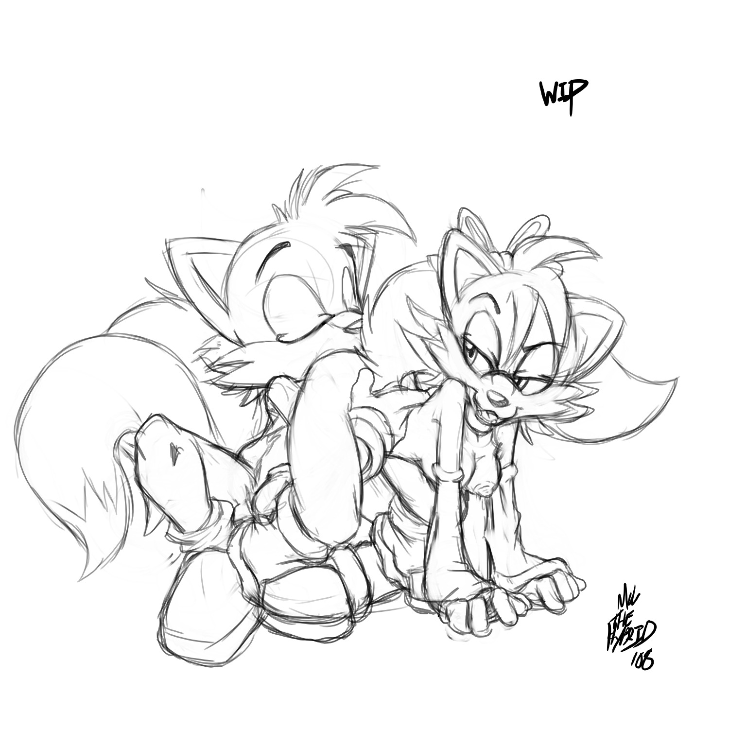 2008 all_fours anilingus anthro archie_comics breasts canine female fiona_fox fox fur male mammal mel_the_hybrid monochrome nude oral rule34 side_view sonic_(series) sonic_the_hedgehog_(comics) sonic_the_hedgehog_(series) sony_interactive_entertainment straight straight_hair tails tails_the_fox