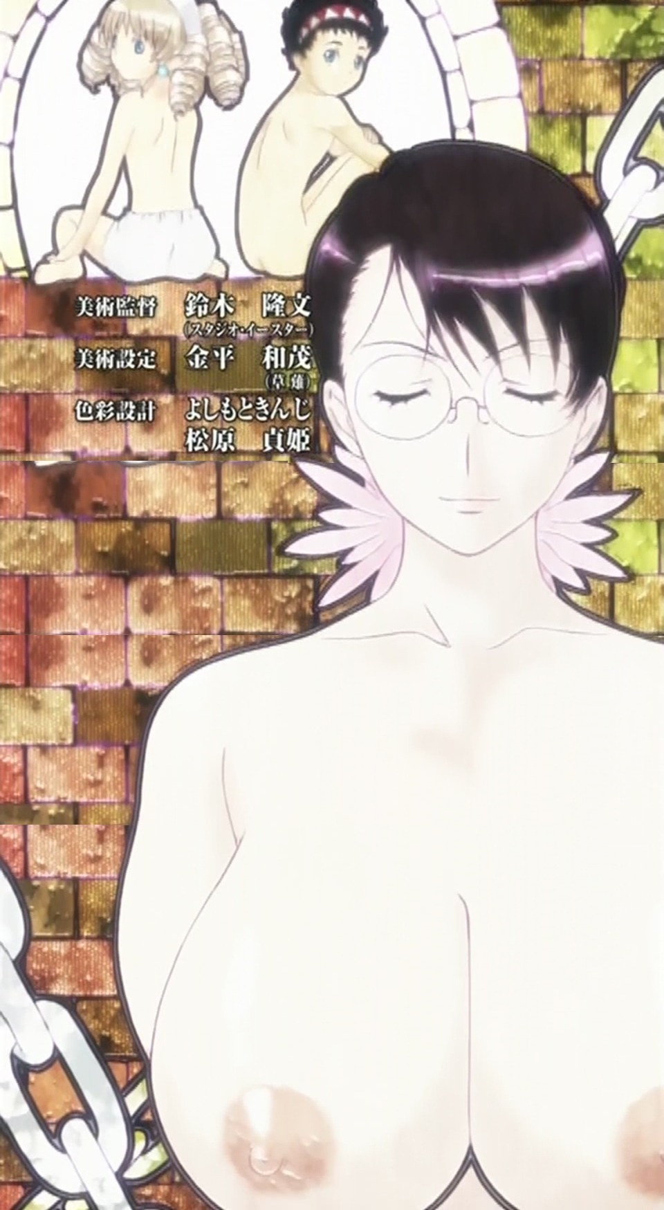 1boy anime_screencap breasts cap cattleya female glasses highres huge_breasts male mature_female mother mother_and_son nude queen's_blade rule34 screencap screenshot stitched