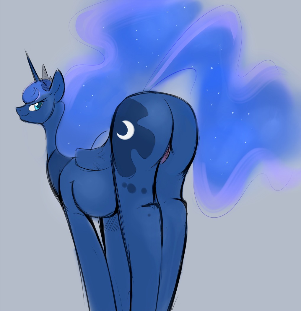 alicorn equine female feral friendship_is_magic horse my_little_pony mythological_creature mythological_equine mythology pony ponyparty presenting_hindquarters princess_luna_(mlp) rule34 smooth_skin tagme tail