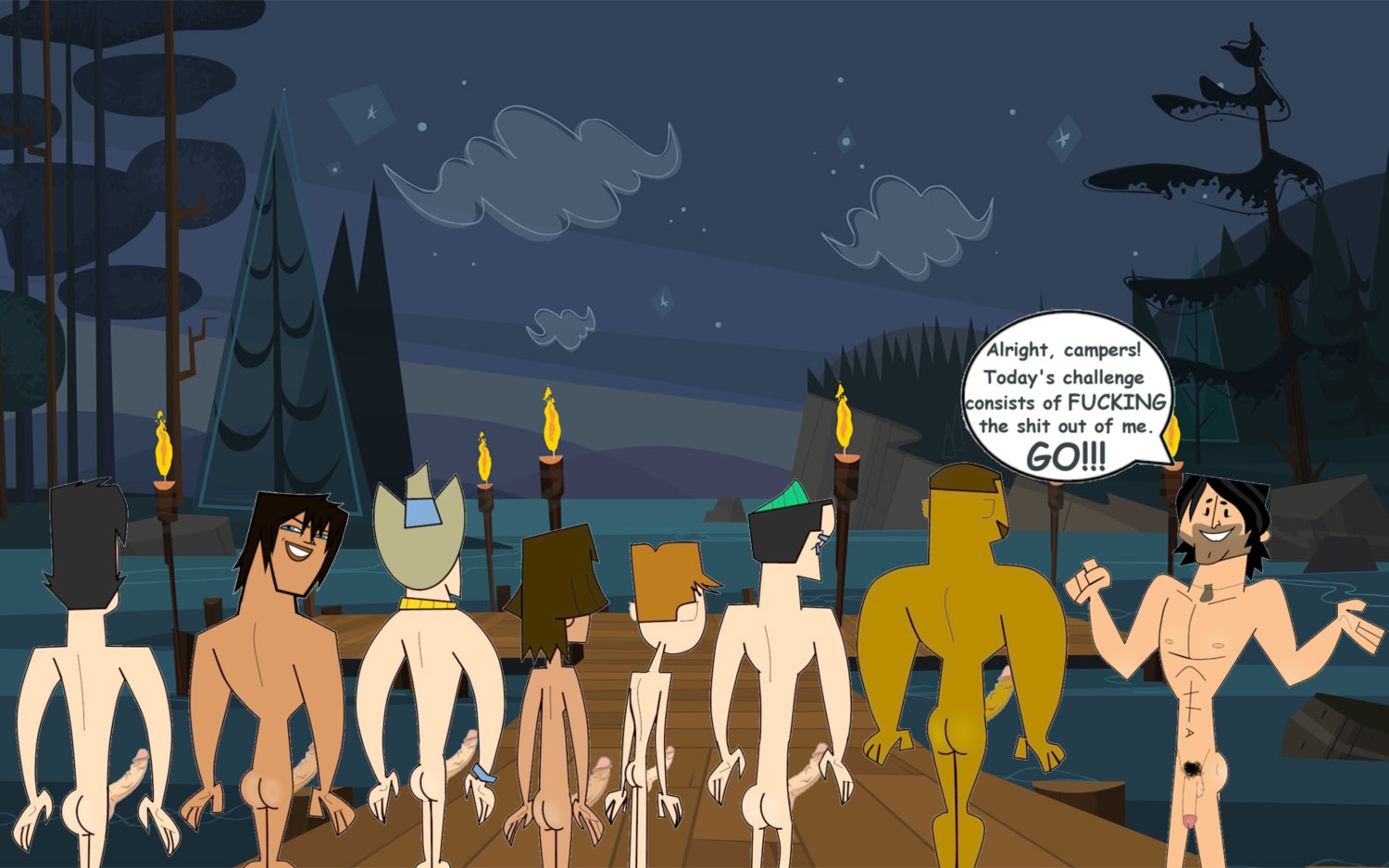 6+boys abs ass biceps bodybuilder chris_mclean cody_(tdi) dj_(tdi) duncan_(tdi) erection flaccid flaccid_penis geoff_(tdi) hair justin_(tdi) lineup looking_at_viewer male male_only multiple_boys multiple_males muscles noah_(tdi) pecs penis puberty pubic_hair rule34 straight_hair teeth total_drama_island trent_(tdi) whit08pr0n yaoi