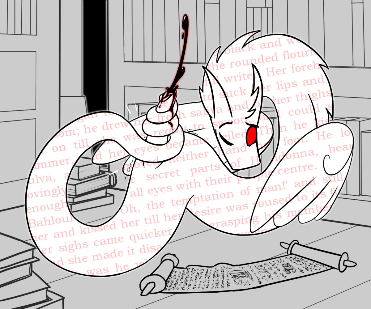 6:5 autotailjob black_cum bodily_fluids book colored_cum cum cumshot e621 ejaculation english_text erection exalted feathered_scalie feathered_snake feathered_wings feathers genital_fluids genitals hair horn ink_(disambiguation) inside jukashi magic male masturbation monochrome nude one_eye_closed orgasm penile penile_masturbation penis pink_text pornography reading red_eyes reptile scalie scroll serpentine side_view snake solo stack tail tail_around_penis tail_fetish tail_masturbation tail_play text text_on_body tgchan underflowing_text unmoving_pattern unusual_bodily_fluids unusual_cum unusual_genital_fluids wings wordblood