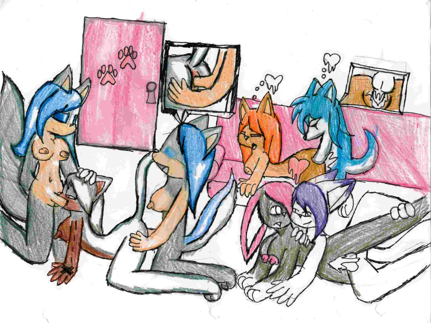 absurd_res anthro breasts canid canine e621 erection female female/female fox genitals group group_sex gynomorph gynomorph/female herm herm/female hi_res intersex intersex/female kiki_(newgilr51) lagomorph leporid male male/female mammal mephitid mia_(newgilr51) newgilr51 nude orgy penis rabbit sex simple_background skunk tail white_background