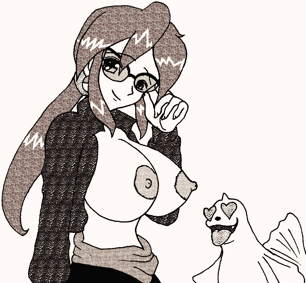 black_and_white breasts dewgong elite_four female glasses heart_eyes human human_only large_breasts lorelei_(pokemon) monochrome pokemon pokemon_rgby ponytail rule34 top_pulled_down tuxedomoroboshi