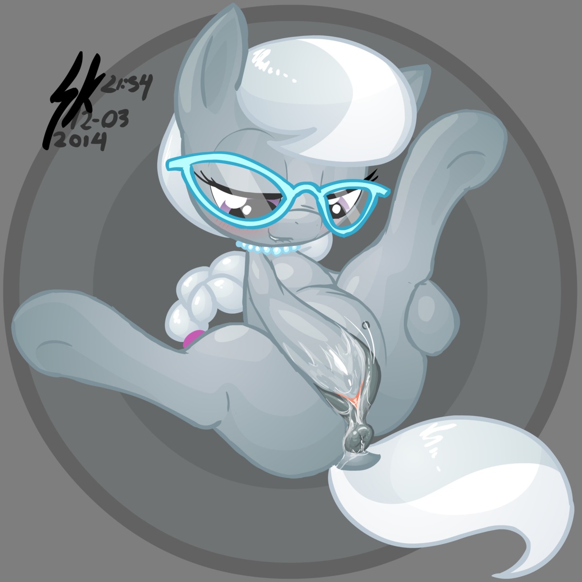 1:1 2014 absurd_res alpha_channel anus blush bodily_fluids e621 earth_pony equid equine eyewear female feral friendship_is_magic fur genital_fluids genitals glasses grey_body grey_fur hair half-closed_eyes hasbro hi_res horse jewelry mammal masturbation multicolored_hair my_little_pony narrowed_eyes necklace pedrohspacewolfy pony purple_eyes silver_spoon_(mlp) solo spread_legs spreading two_tone_hair vaginal vaginal_fluids vaginal_masturbation vulva young young_feral