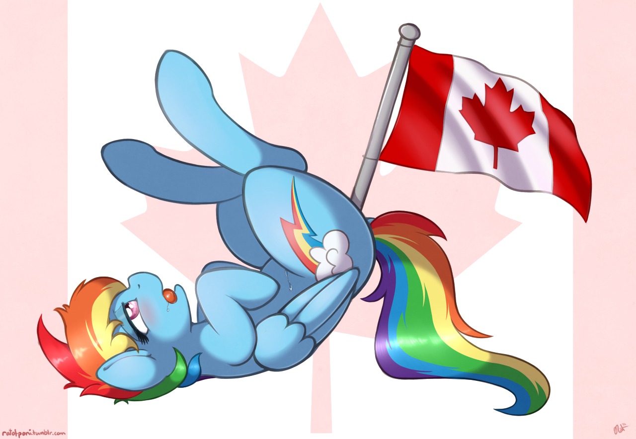 ass_up blue_body blue_feathers blue_fur blush bodily_fluids canada canadian_flag cutie_mark digital_media_(artwork) dripping e621 equid equine feathered_wings feathers female feral flag friendship_is_magic fur genital_fluids hair hasbro improvised_sex_toy mammal maple_leaf multicolored_hair multicolored_tail my_little_pony mythological_creature mythological_equine mythology open_mouth pegasus penetration pink_eyes rainbow_dash_(mlp) rainbow_hair rainbow_tail raised_tail ratofdrawn saliva shaded solo tail tongue vaginal_fluids wings