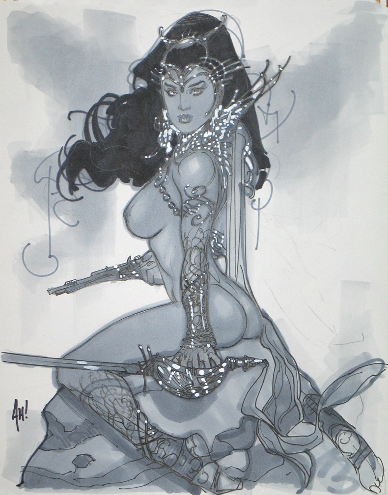 a_princess_of_mars adam_hughes barsoom dejah_thoris female greyscale john_carter_of_mars rule34 signature text