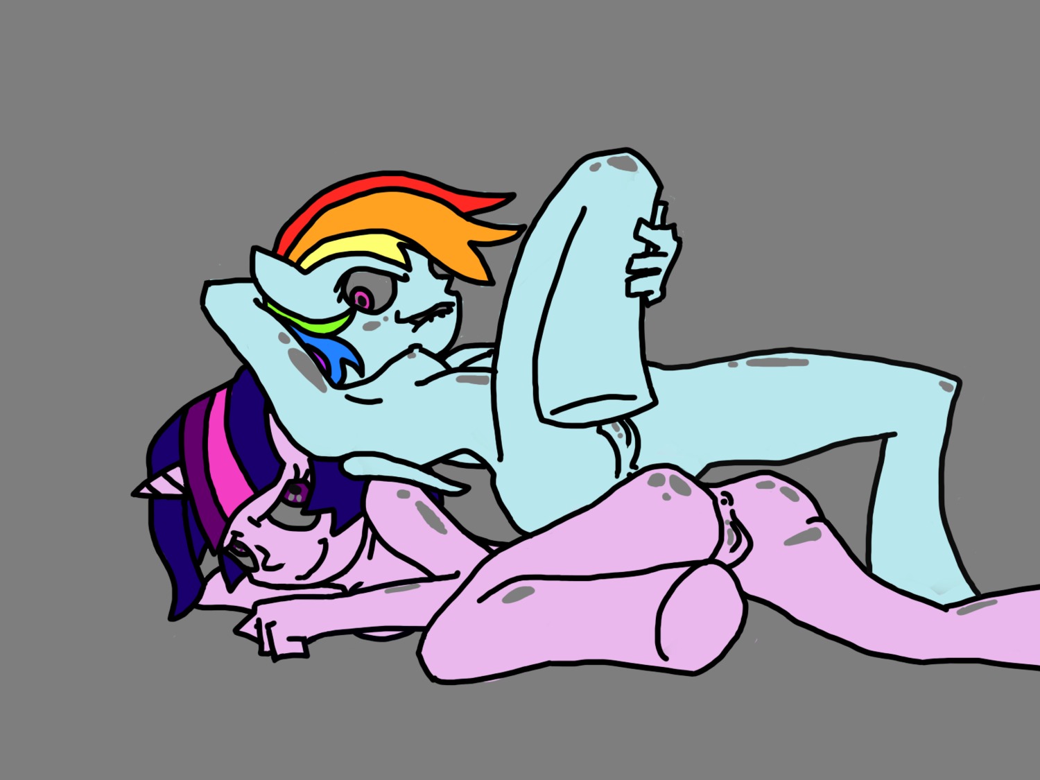 equine female friendship_is_magic my_little_pony pegasus rainbow_dash_(mlp) rule34 smooth_skin tagme twilight_sparkle_(mlp) unicorn