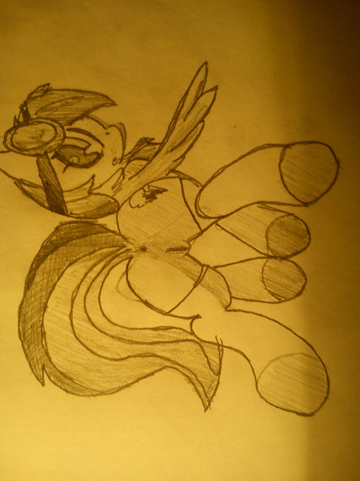 4:3 anus butt clothing cutie_mark darkangel_(artist) e621 equid equine eyewear feathered_wings feathers female feral friendship_is_magic genitals goggles hasbro hi_res legwear looking_at_viewer looking_back mammal my_little_pony mythological_creature mythological_equine mythology pegasus rainbow_dash_(mlp) sketch solo stockings tail traditional_media_(artwork) vulva wings