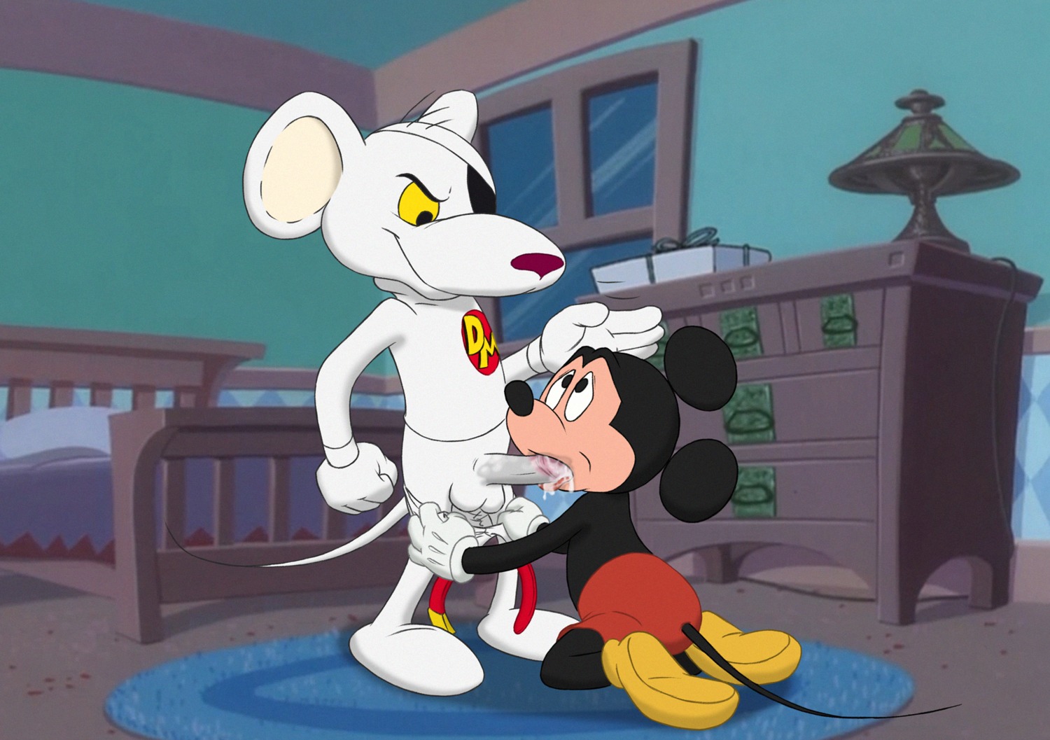 anthro anthro_on_anthro anthro_penetrated anthro_penetrating anthro_penetrating_anthro bodily_fluids cum danger_mouse danger_mouse_(series) disney duo e621 erection eye_patch eyewear fellatio genital_fluids genitals hi_res house_mouse male male/male male_penetrated male_penetrating male_penetrating_male mammal mickey_mouse mouse murid murine on_model oral oral_penetration penetration penile penis penis_on_tongue rodent sex tail the_giant_hamster tongue tongue_out tongue_out_fellatio toony white_penis