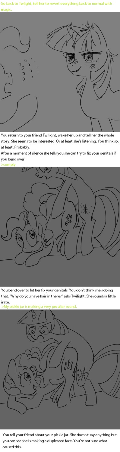 /mlp/ blush cutie_mark duo e621 earth_pony english_text equid equine female female_penetrated feral friendship_is_magic grin gynomorph gynomorph/female gynomorph_penetrating gynomorph_penetrating_female hair hasbro hi_res horn horse intersex intersex/female intersex_penetrating intersex_penetrating_female mammal my_little_pony mythological_creature mythological_equine mythology penetration penile penile_penetration penis_in_vagina pinkie_pie_(mlp) pony quadruped sex smile tail text twilight_sparkle_(mlp) unicorn unknown_artist vaginal vaginal_penetration