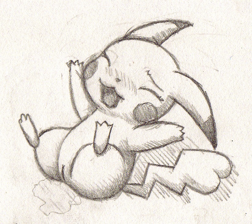 3_fingers 3_toes barefoot blush closed_eyes female female_only feral fur furry_ears furry_tail graphite_(medium) lying monochrome nintendo nude on_back open_mouth pikachu pointy_ears pokemon pussy pussy_juice raised_legs rule34 sketch solo tail vulva
